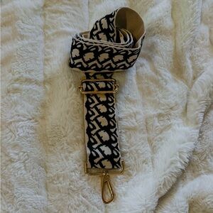 Purse Strap Black and Beige